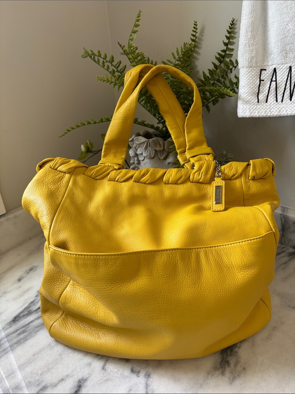 Cole Haan Bright Yellow Leather Tote